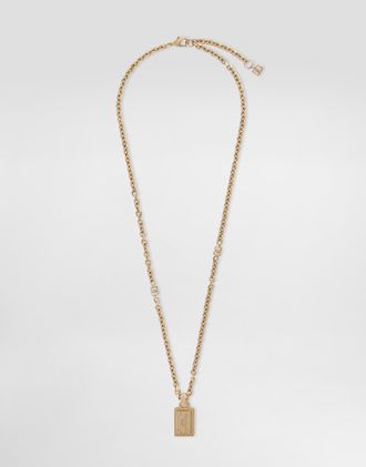 Dolce & Gabbana Necklace With Logo Plate - Man Bijoux Gold Metal Onesize