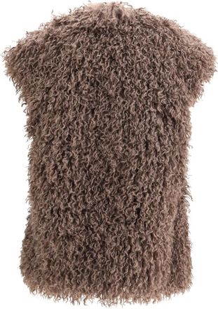 Kristina Ti Gilet smanicato in pelliccia sintetica - Marrone