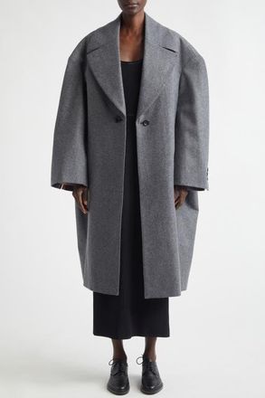 Thom Browne Melton Wool Cocoon Coat in Dark Grey at Nordstrom, Size 10 Us