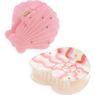 Frasier Sterling Shell Beach Set of 2 Claw Clips in Pink at Nordstrom