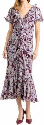 Cinq &agrave; Sept Clio Tulip Dress In Plum Multi