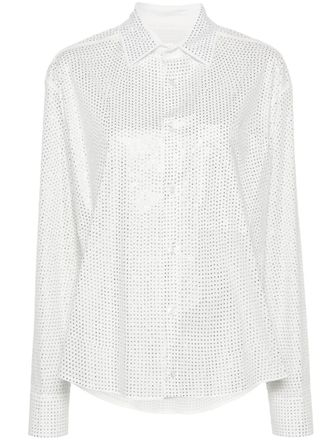 Giuseppe Di Morabito crystal-embellished poplin shirt - White