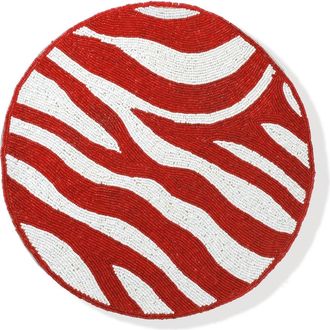 Tiramisu Hand Beaded Charger Placemat in Red at Nordstrom Rack