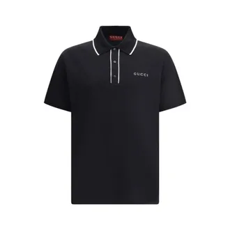 Gucci Polo Shirts, male, Black, Size: M Iconic Logoed Polo Shirt