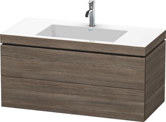 Duravit Lavamanos Duravit L-cube Con Base Mural, 100x48 Cm, 2 Cajones, Sin Rebosadero, 1 Agujero Para Grifo, Color: Pino Terra Decor - Lc6928o5151