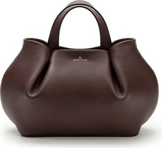 La Portegna Isabela Shoulder Bag Sculpted From Full Grain Leather in Burgundy at Nordstrom