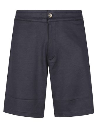 Herno Black Minimalist Cotton Tailored Shorts