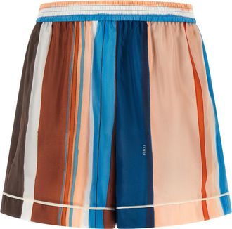 Fendi Multicolor Silk Bermuda Womens Shorts