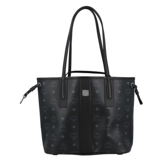 MCM Liz Reversible Shopper Small in Visetos Black