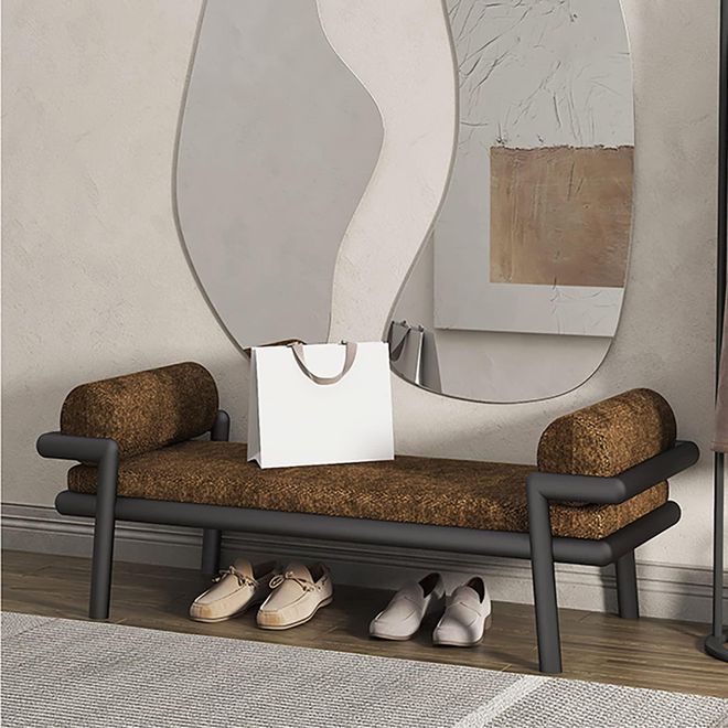 Generic Moderne gepolsterte Sitzbank mit Metallfuß,Prämie sitzbank Flur Bank am Ende des Bettes mit Kissen,Bequeme Schuhbank,Schlafzimmerbank,osmanische schuh ab 345,23 €
