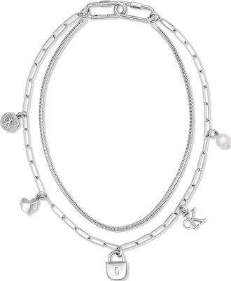 Calvin Klein Womens Layered Charm Bracelet - Metallic
