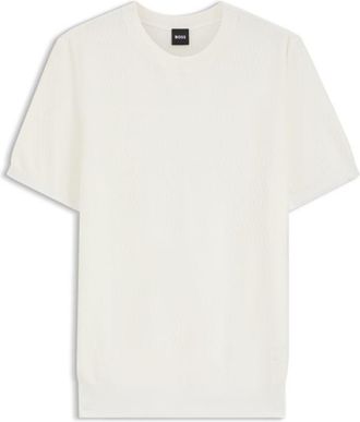 BOSS Short-sleeved sweater with knitted structure