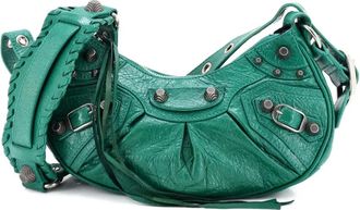 Balenciaga Le Cagole Giant Studs Shoulder Bag Leather XS hobo bag - Groen