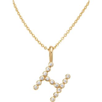 Made by Mary CZ Poppy Initial Necklace in Gold Vermeil Initial H at Nordstrom