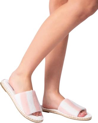 PJ Salvage Resort Striped Essential Slides In Pink Rose