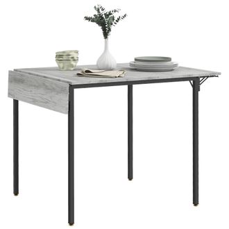 HOMCOM Folding Dining Table - Drop Leaf Table For 2-4 People - Grey | TJ Hughes