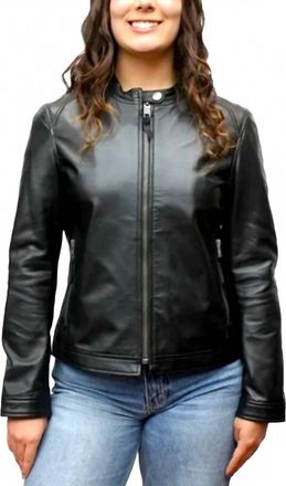 Frye Full Zip Leather Jacket In Black