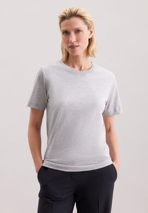 Seidensticker T-Shirt SEIDENSTICKER Schwarze Rose, Damen, Gr. S, grau, 100% Baumwolle, unifarben, regular fit, Rundhals, Shirts T-Shirt, 1/2 Rundhals Uni