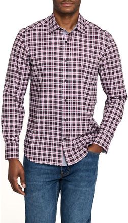 ConStruct Check Woven Long Sleeve Basic in Black/red at Nordstrom, Size Xx-Large