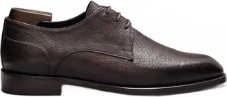 Scarpe di Bianco Mens Cardano Pebble Grain Derby In Bitter Chocolate