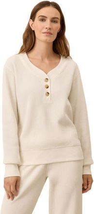 Pact Thermal Waffle Henley Pullover in Pearl at Nordstrom, Size X-Small