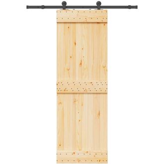 vidaXL Vidaxl - Puerta Corredera Con Herrajes Madera Maciza De Pino 70x210 Cm