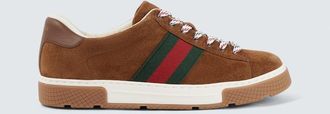Gucci Gucci Ace Web Stripe suede sneakers