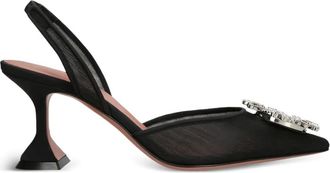 Amina Muaddi 70mm Begun slingback pumps - White