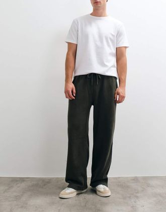 Abercrombie & Fitch joggers ultra ampi color kaki-Verde