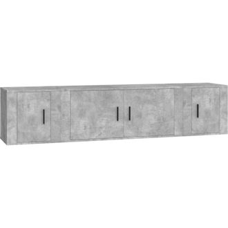 vidaXL Vidaxl - Set De Muebles De Tv 3 Pzas Madera Contrachapada Gris Hormig&oacute;n