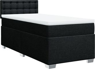 vidaXL Vidaxl - Cama Box Spring Con Colch&oacute;n Tela Negro 90x200 Cm