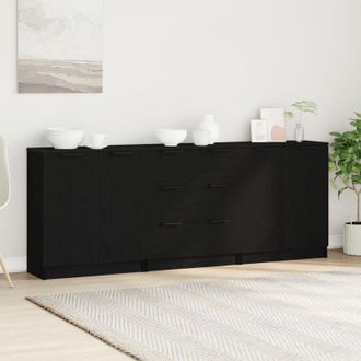 vidaXL Vidaxl - Sideboard Rovere Nero 180 x 30 x 70 cm Legno multistrato