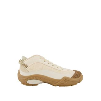 Fendi Lab Fabric Mid-Tops - male - Fendi - Sneakers - White - 10 UK - Shoes