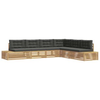 vidaXL 6 Pieza Conjunto De Sof&aacute;s De Exterior Poli&eacute;ster Blanco Vidaxl