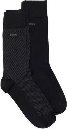 BOSS Assorted 2-Pack Dress Socks in Black at Nordstrom Rack, Size 7-13