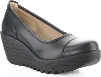 FLY London Lije Platform Wedge Pump in 001 Black at Nordstrom, Size 36