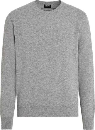 Ermenegildo Zegna Maglia girocollo in Oasi Cashmere - Heren - Cashmere truien - Grijs - 3XL - Kasjmier - Truien & Vesten
