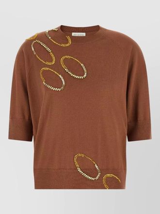 Dries Van Noten tuan crew neck sweater embellished design