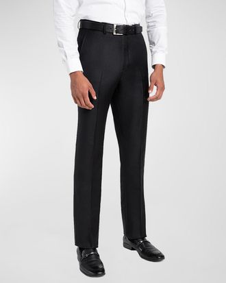 Santorelli Men & apos;s Loro Piana Wool Comfort Waistband Trousers