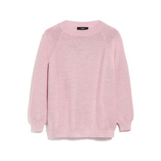 Max Mara Linz Knit - Dames - Ronde hals truien - Roze - XS - Katoen - Truien & Vesten