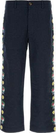 Baziszt Navy Blue Cotton Pine Pant