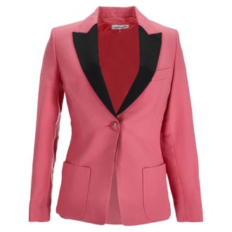 Emilio Pucci Emilio Pucci enkelgeknoopte blazer met zakken in roze wol