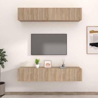 vidaXL Vidaxl - Muebles Tv 4 Uds Madera Contrachapada Roble Sonoma 80x30x30 Cm