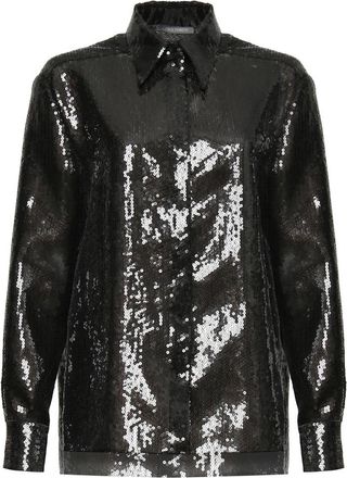 Alberta Ferretti Zwarte Shirt 0555 - Dames - Overhemden - Zwart - S - Overhemden