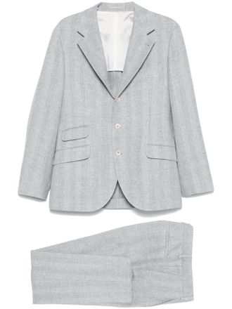 Brunello Cucinelli Blazer met enkele rij knopen - Blauw