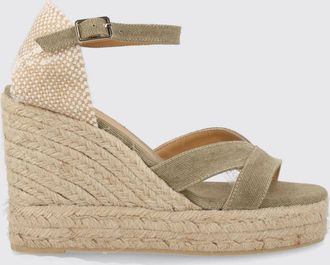 Castaner Espadrillas con zeppa Bruna in canvas di cotone con punta aperta e cinturino