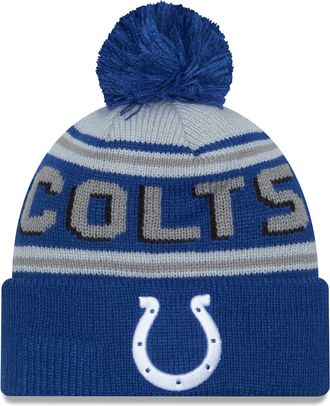 New Era Mens NFL Main Cuffed Knit Hat with Pom, Indianapolis Colts, Royal, One size