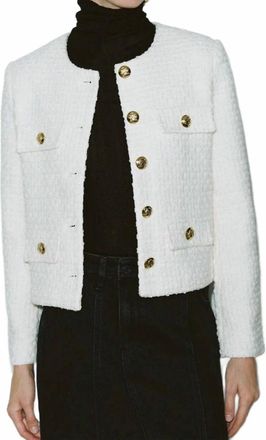 Urban Revivo Multi-Pocket Tweed Jacket In Cream