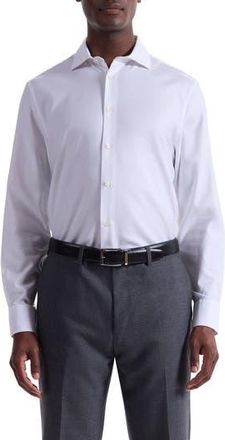 Bugatchi Axel Shaped Fit Jacquard Button-Up Shirt in White at Nordstrom Rack, Size Xx-Large