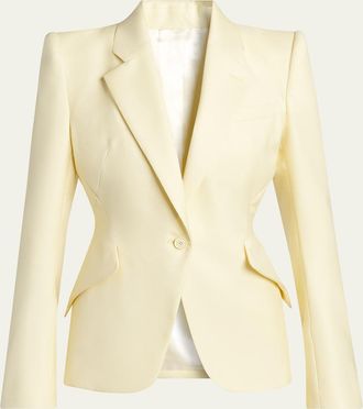 Alexander McQueen Single-Breasted Crepe Slim Jacket